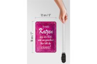 Blechschild Spruch 12x18cm so viele Katzen auf der Welt