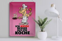 Blechschild Spruch 30x40cm Ich küsse besser als ich koche