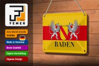 Blechschild Flagge 18x12cm Baden Wappen Wanddeko