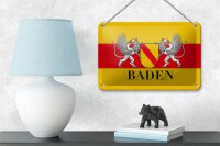 Blechschild Flagge 18x12cm Baden Wappen Wanddeko
