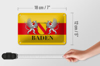 Blechschild Flagge 18x12cm Baden Wappen Wanddeko