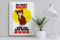 Blechschild Spruch 30x40cm Du hast Recht und ich Ruhe (Katze)