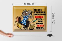 Blechschild Spruch 40x30cm Vom Boden essen man findet etwas