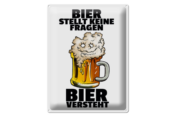 Blechschild Alkohol 30x40cm Bier stellt keine Fragen