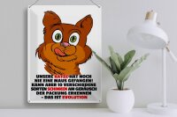 Blechschild Spruch 30x40cm Katze hat noch nie Maus gefangen