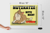 Blechschild Spruch 40x30cm Nutzkatze bitte nicht stören
