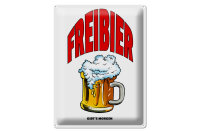 Blechschild Alkohol 30x40cm Freibier gibts morgen (Bierkrug)