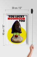 Blechschild Spruch 30x40cm You lucky mushroom you