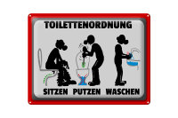 Blechschild Hinweis 40x30cm Toilettenordnung sitzen putzen