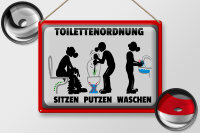 Blechschild Hinweis 40x30cm Toilettenordnung sitzen putzen