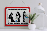 Blechschild Hinweis 40x30cm Toilettenordnung sitzen putzen