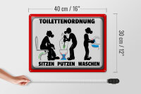 Blechschild Hinweis 40x30cm Toilettenordnung sitzen putzen