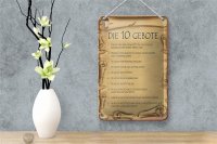 Blechschild Spruch 12x18cm die 10 Gebote Gottes bin Herr