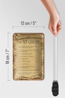 Blechschild Spruch 12x18cm die 10 Gebote Gottes bin Herr
