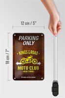 Blechschild Spruch 12x18cm parking only moto club new york