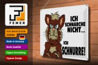 Blechschild Spruch 30x40cm ich schnarche nicht ich schnurre