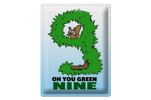 Blechschild Spruch 30x40cm Oh you green nine
