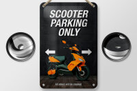 Blechschild Spruch 12x18cm Scooter parking only all others