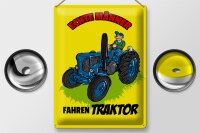 Blechschild Spruch 30x40cm echte Männer fahren Traktor
