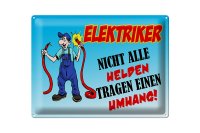 Blechschild Spruch 40x30cm Elektriker nicht alle Helden