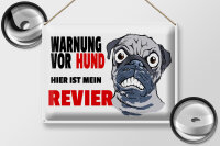 Blechschild Hinweis 40x30cm Warnung Hund hier mein Revier
