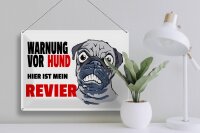 Blechschild Hinweis 40x30cm Warnung Hund hier mein Revier