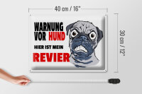 Blechschild Hinweis 40x30cm Warnung Hund hier mein Revier