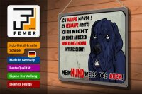 Blechschild Hinweis 40x30cm ich kaufe nichts Mein Hund weiß