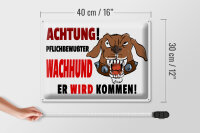 Blechschild Hinweis 40x30cm Achtung pflichtbewusster Hund