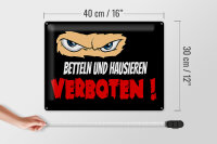 Blechschild Hinweis 40x30cm Betteln und Hausieren verboten