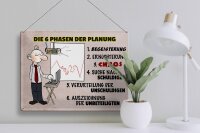 Blechschild Spruch 40x30cm 6 Phasen der Planung