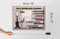 Blechschild Spruch 40x30cm 6 Phasen der Planung