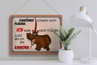 Blechschild Tiere 40x30cm kann nicht fliegen bin Einhorn