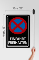 Blechschild Hinweis 30x40cm Einfahrt freihalten