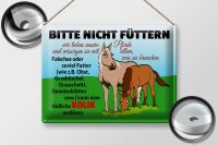Blechschild Hinweis 40x30cm Bitte nicht füttern Pferd Kolik