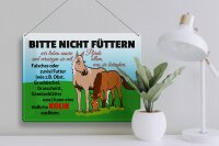 Blechschild Hinweis 40x30cm Bitte nicht füttern Pferd Kolik