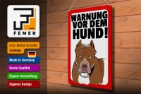 Blechschild Hinweis 30x40cm Warnung vor dem Hund