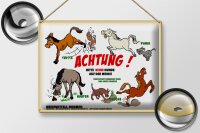 Blechschild Hinweis 40x30cm Achtung keine Hunde auf Weide