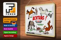 Blechschild Hinweis 40x30cm Achtung keine Hunde auf Weide
