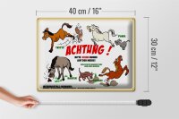 Blechschild Hinweis 40x30cm Achtung keine Hunde auf Weide