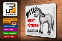 Blechschild Hinweis 40x30cm Bitte nicht füttern Pferd