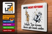 Blechschild Hinweis 40x30cm bitte nicht füttern Ziege Schaf