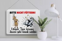 Blechschild Hinweis 40x30cm bitte nicht füttern Ziege Schaf