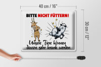 Blechschild Hinweis 40x30cm bitte nicht füttern Ziege Schaf