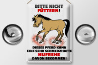 Blechschild Pferd 30x40cm Bitte nicht füttern Hufrehe