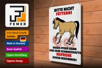 Blechschild Pferd 30x40cm Bitte nicht füttern Hufrehe