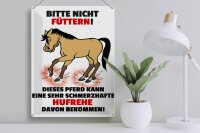 Blechschild Pferd 30x40cm Bitte nicht füttern Hufrehe