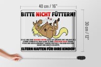 Blechschild Pferd 40x30cm Bitte nicht füttern Eltern haften