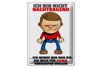 Blechschild Spruch 30x40cm bin nicht nachtragend merke mir
