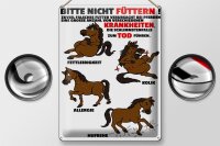 Blechschild Hinweis 30x40cm bitte nicht füttern Pferd krank